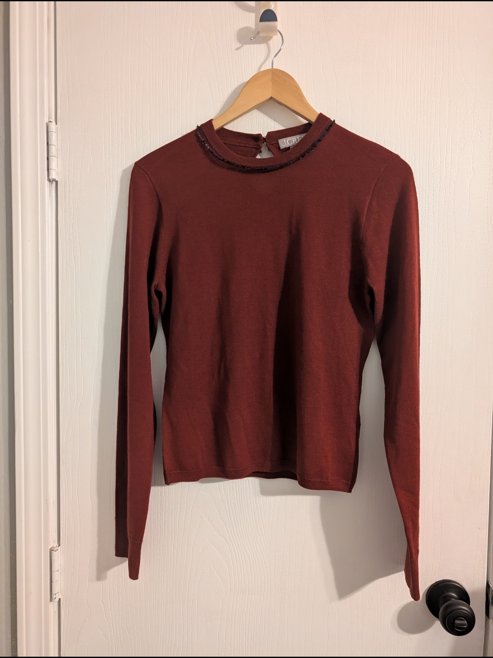 J. Crew Mock Neck Long-Sleeve Top in Rust